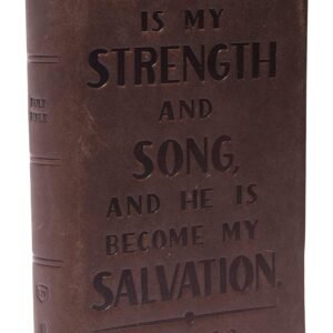 KJV, Personal Size Reference Bible, Verse Art Cover Collection, Genuine Leather, Brown, Red Letter, Thumb Indexed, Comfort Print: Holy Bible, King James Version Leather Bound